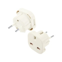 Adaptador de Viaje Universal Convertidor de Enchufe UK to EU 10A-16A 240V Blanco Adaptador de Viaje Universal Convertidor de Enchufe UK to EU 10A-16A 240V Blanco